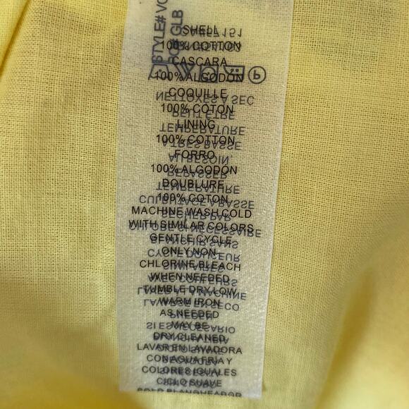 NEW VINCE CAMUTO Yellow Floral Belted Button Down Shirt Dress Size 12 Chic - Picture 8 of 8